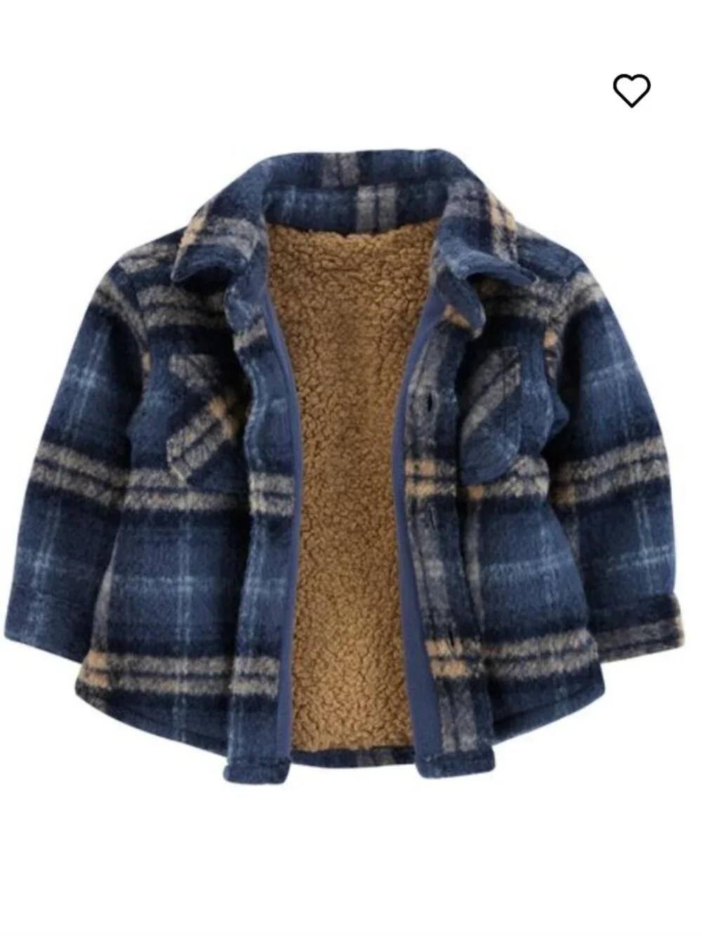 Carter's Baby Plaid Sherpa-Lined Shacket in Navy